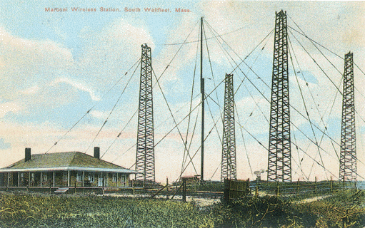 postcard showing Marconi Wireless Station at South Wellfleet on Cape Cod
