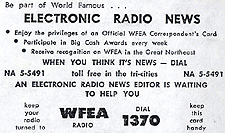 WFEA Electronic Radio News wallet card