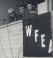 WFEA's Palmer Payne, Al Rock and unidentified engineer