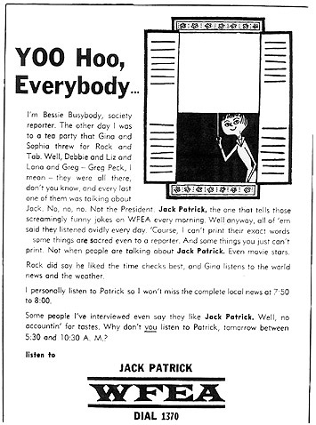 ad for WFEA's Jack Patrick - October 1, 1961